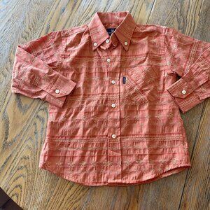 BARNUM (made in Italy) orange floral shirt/cotton/kids 4